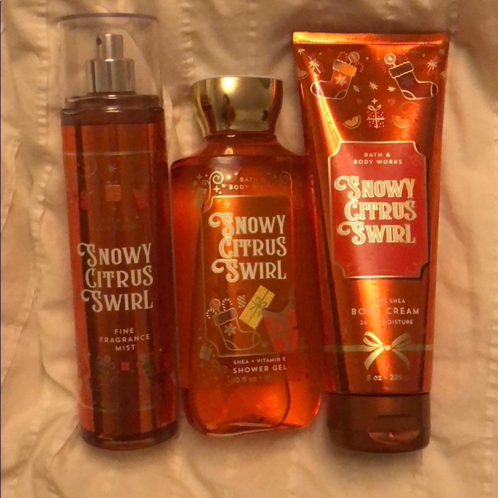snowy citrus swirl set bath and body works